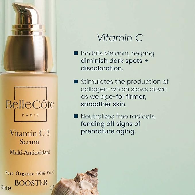Organic Vitamin C3 Booster Serum - Natural Multi Antioxidant Concentrated Facial Serum, Reduce Wrinkles, Dark Spots & Protect From Sun Damages, UVA & UVB | Skin Care Face Serum for All Skin Types 30ml