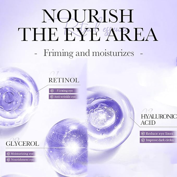 3PCS Retinol Eye Cream for Anti-Aging, Anti-Wrinkle Hydrating Eye Cream with 45% Retinol and 5% Hyaluronic Acid Firming & Repair Dark Circles and Puffiness Reduce Wrinkles and Fine Lines 0.7 oz *3