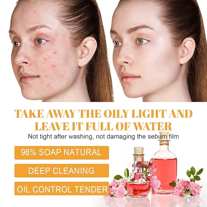 2 Pcs Turmeric Face Wash With Brush, Deep Cleansing Exfoliating Glow Wash Turmeric Facial Cleanser. 