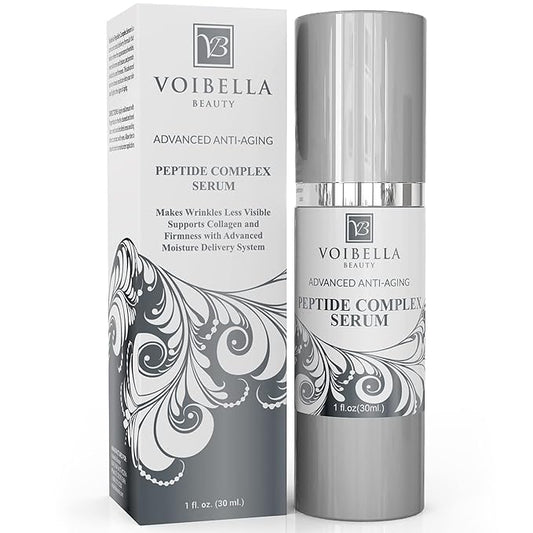 Peptide Complex Serum For Face & Collagen Support - Natural & Organic Anti Aging Skin Serum - Peptides, Hyaluronic Acid, Amino Acids & Vitamin E for Wrinkles, Hydrating, Firming & Elasticity