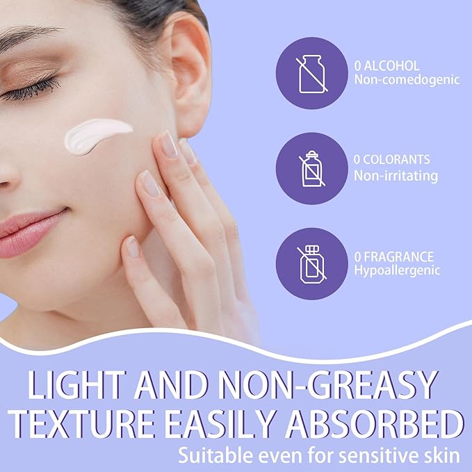 Dewy Skin Cream Face Moisturizer Water Cream for Women with Purple Rice & Hyaluronic Acid - Rich Face Cream to Hydrate, Plump and Protect Dry and Combo Skin 50ml/1.7 fl oz