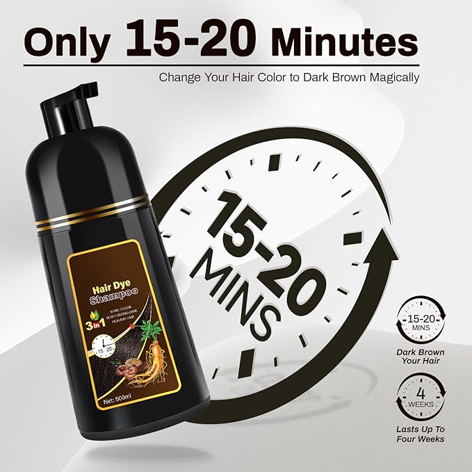 Dark Burdgundy Hair Dye Shampoo for Gray Hair Coverage 3 in 1 o Natural Herbal Hair Color for Women, Champu Con Tinte Para Canas (dark burgundy)