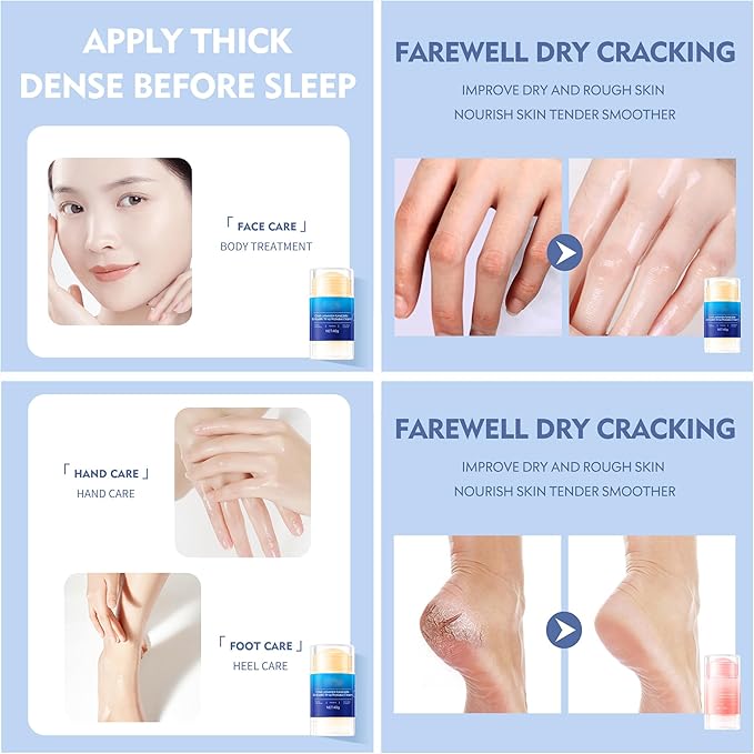 XIRUJNFD Crack Feet Prevention Stick, Foot Care Cream Cracked Feet, Remove Dead Skin, Moisturizing Smooth Foot Balm Stick For Dry Cracked Feets (Pink*2)