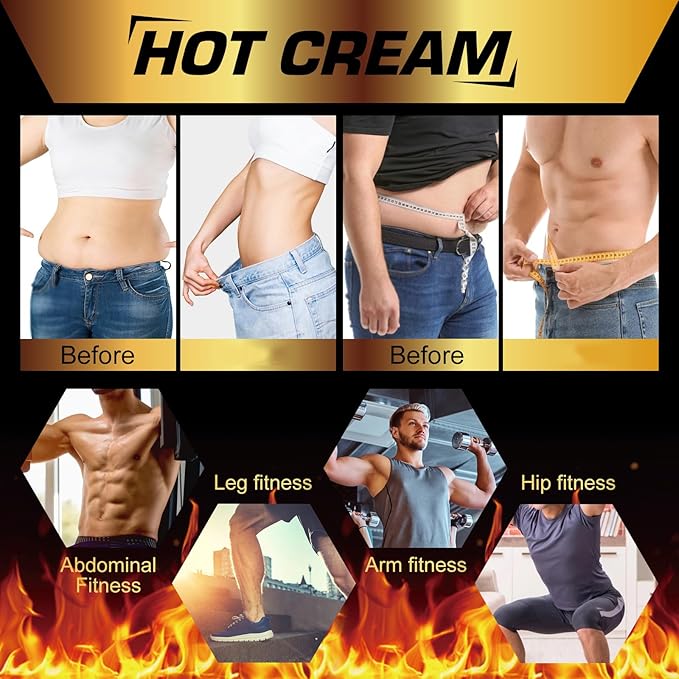 Hot Sweat Cream β Natural Workout Enhancer for Muscle Warm-Up & Skin Tightening β Supports Sweat & Circulation β for Women & Men β Belly, Thighs, Arms, 4fl.oz