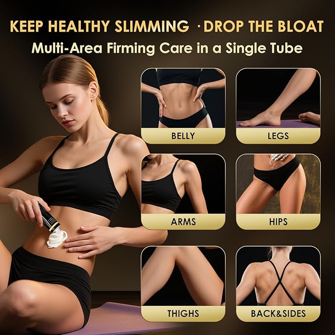 B Flat Belly Firming Cream - Premium Skin Tightening Cream for Stomach,Thighs & Butt, Skin Smoothing Moisturizer for Women and men, 4.22 fl oz