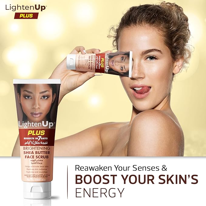 OMIC Lighten-Up Brightening Face Wash - 4 fl oz / 118 ml - Face Scrub Exfoliator, Natural Shower Gel, with Coconut Oil, Papaya, Shea Butter for All Skin Types