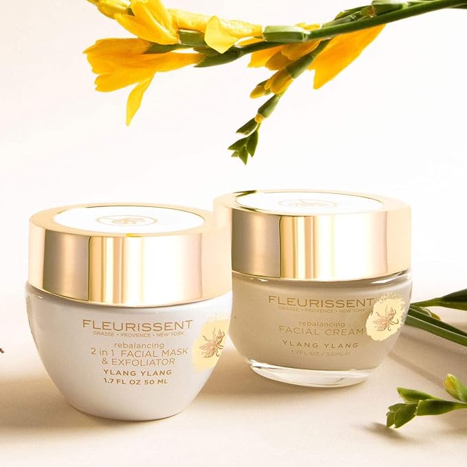 Fleurissent Rebalancing Facial Cream with Ylang-Ylang – Lightweight Moisturizer for Oily & Combination Skin, Supports Shine Control, Hydrates & Refreshes, Daily Use for Healthy-Looking Skin, 1.7 FL OZ