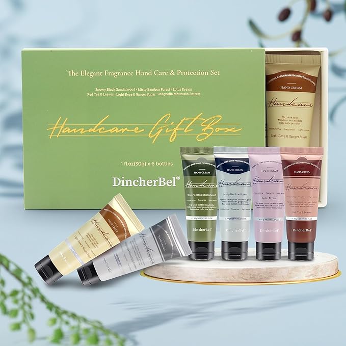 Hand Cream Gift Set - Travel Size Scented Hand Lotion Set for Dry Skin, Ideal Holiday Gift for Women/Men/Birthday, 6 x 1.0 oz/30 ml