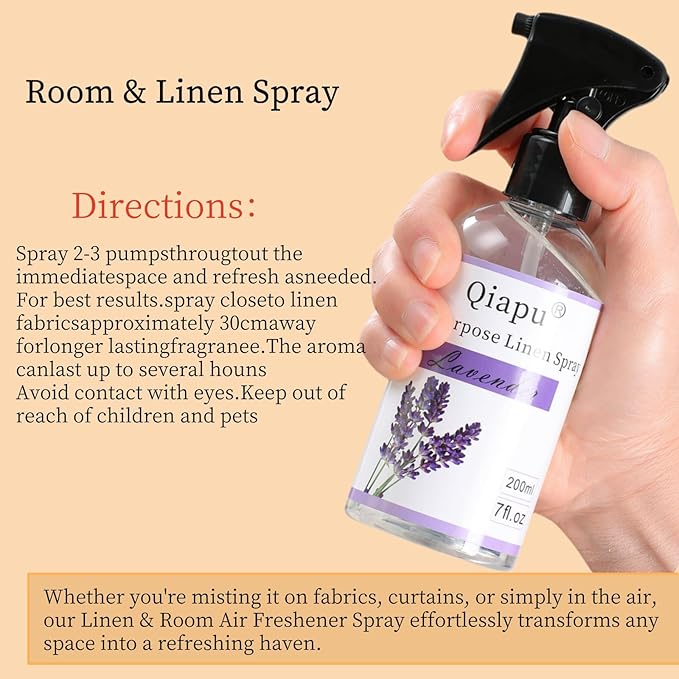 4-Pack Linen Spray Set – Vanilla, Sandalwood, Green Tea & Lemon Room Spray for Pillows, Sheets & Home Fragrance with Natural Essential Oils