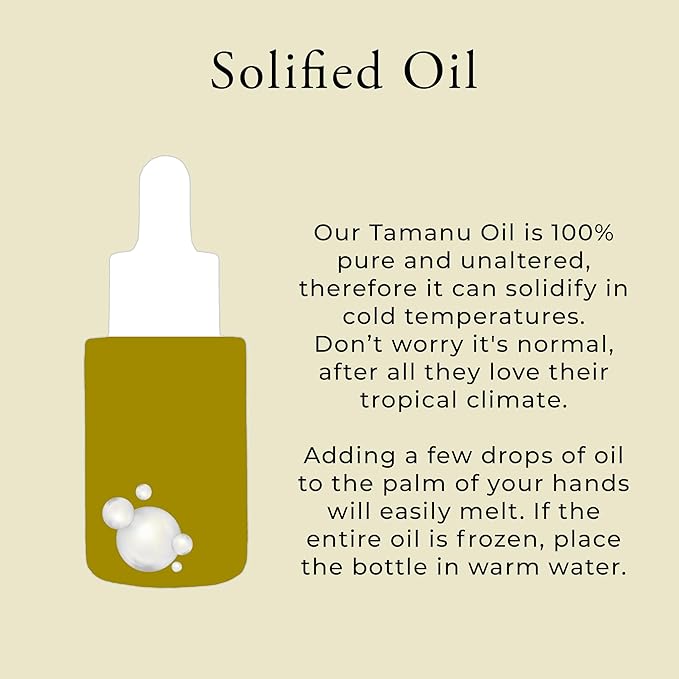 Tamanu Oil Organic for Skin, 100% Pure, Cold Pressed, Unrefined, Cruelty-Free, Hydrating, Moisturizing Tamanu Oil for Face Skincare, Haircare, Soothes Irritation, Reduces Scars and Acne, All Skin Type