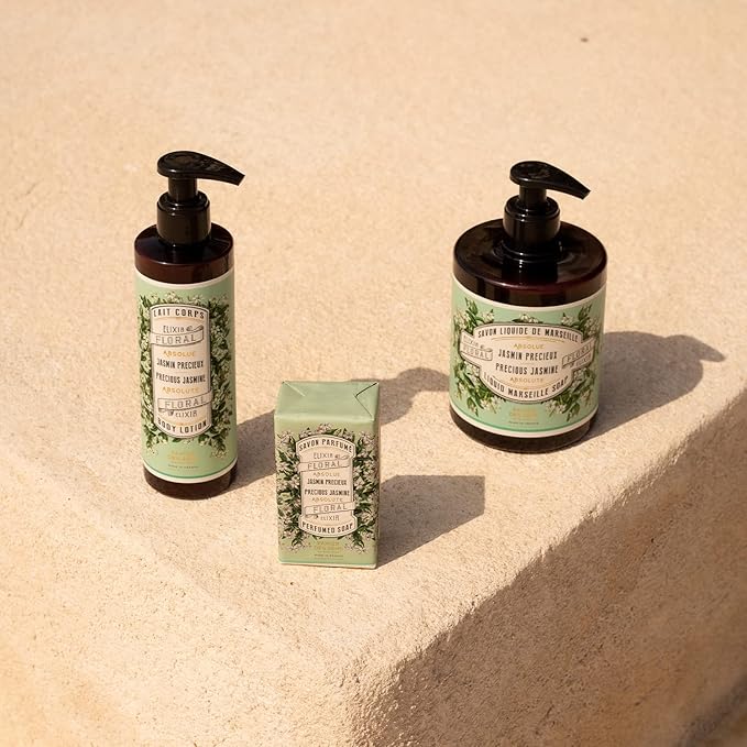 Panier des Sens - Jasmine Bar Soap 2x5.3 oz - Body & Hand Soap - Gentle Cleansing for Soft Skin - Moisturizing with Olive Oil - Vegan Friendly Milled Soap - 97% Natural Ingredients - Made in France