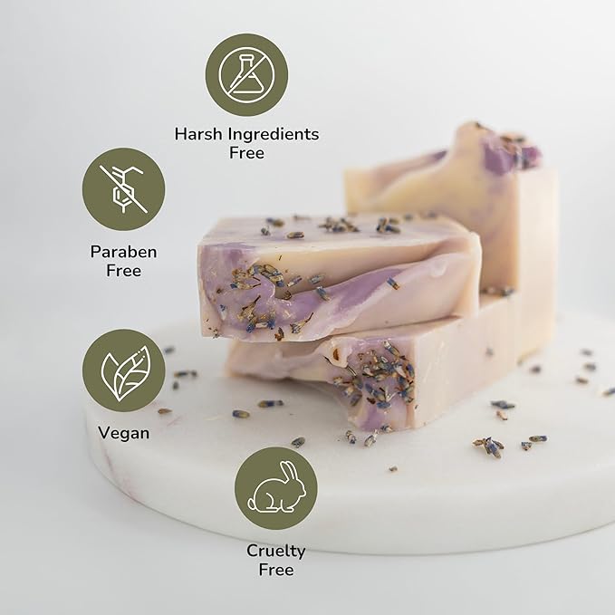 Handcraft Cold-Process Soap Bar, Lavender Scent (1 pack,) Handmade Body and Face Soap For Men And Women, Vegan, Cruelty Free, Made in USA, 4.2oz - Fresh Collection