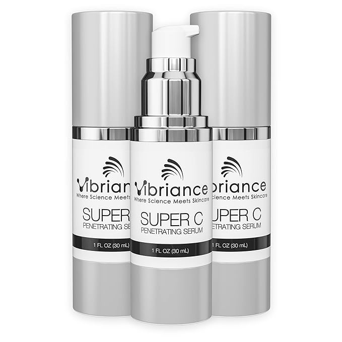 Vibriance Super C Serum for Mature Skin - All-in-One Vitamin Formula Hydrates, Firms, Lifts, Smooths, Targets Age Spots, Wrinkles, 1 fl oz - Pack of 3
