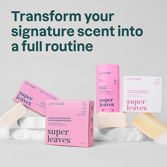 ATTITUDE Body Soap Bar, Natural Origin, Protects and Softens Dry Skin, Watercress, Indian Cress & Olive Oil, EWG Verified & Vegan, Coconut & Wild Berries, 4 Oz (Pack of 6)