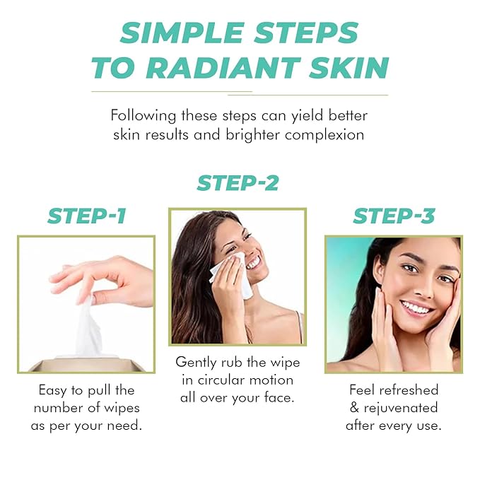 Peptides Facial Wipes - Dermatologist-Tested, Anti-Aging, Korean Skin Care, Gently Cleanses, Restores Moisture & Refreshes Skin - Clean Formula, Vegan, 95% Natural - 1 Pack