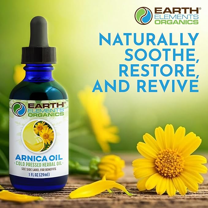 Arnica Oil - with Sunflower Seed Oil, Skin Routine for Post Surgery and After Care, Infused Herbal Extract for Face, Body, and Muscle Application, Pressed Formula, 1 fl oz