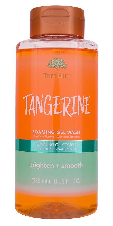 Tree Hut Tangerine Foaming Gel Wash | Cleanse & Soothe Skin without Stripping Moisture | Made with our Hydrating Oil Complex | 18 fl oz.