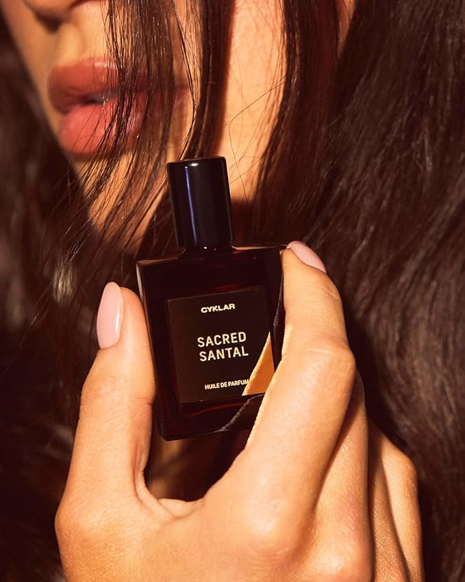 Perfume Oil Roll-on. Travel-Friendly Sacred Santal Fragrance with Bergamot, Amber, and Musk Notes. Long-Lasting Essential Oil Parfum for Women and Men. 0.5 Fl Oz Scented Rollerball Bottle