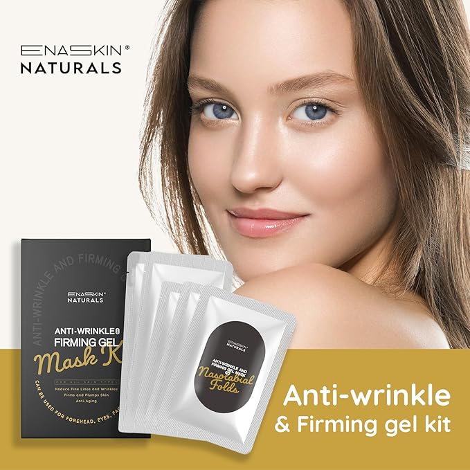 Enaskin Naturals Under Eye Patches for Dark Circles: Anti Wrinkle Firming Gel Mask Kit for Forehead, Eye, Face and Neck, 1 Kit (Ivory)