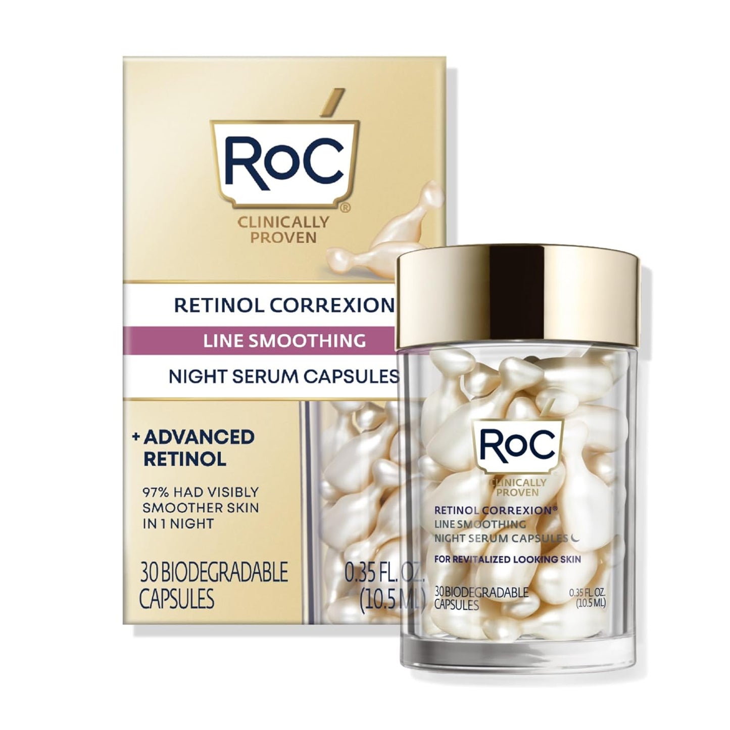 π Retinol Night Serum for Wrinkles β 30 Capsules | Anti-Aging, Line Smoothing, Post-Acne Care, Fragrance-Free