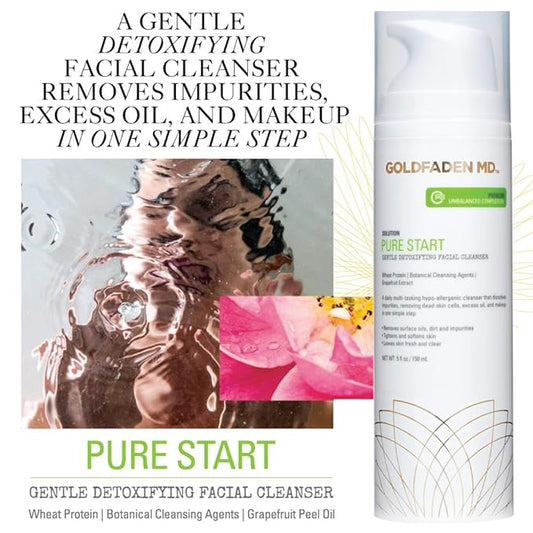 GOLDFADEN MD Pure Start Gentle Detoxifying Natural Facial Cleanser, 5 Fl Oz