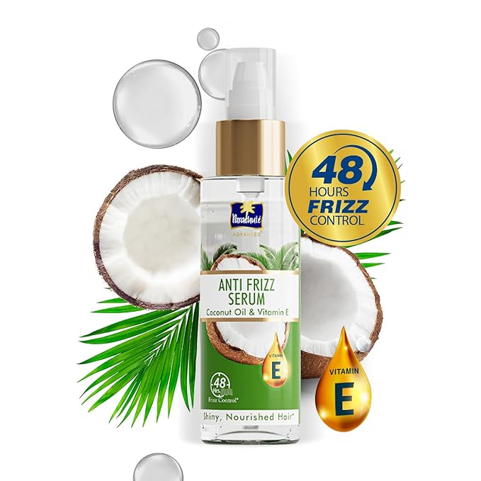 Parachute Advansed Anti-Frizz Serum & Rosemary Shampoo Combo | Frizz-Free, Purified, Nourished Hair | Pack of 2 | 6.7 Fl oz + 11.4 Fl oz