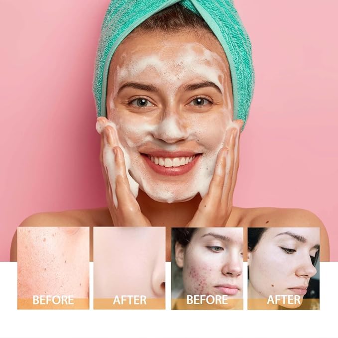 2 Pcs Turmeric Face Wash With Brush, Deep Cleansing Exfoliating Glow Wash Turmeric Facial Cleanser. 