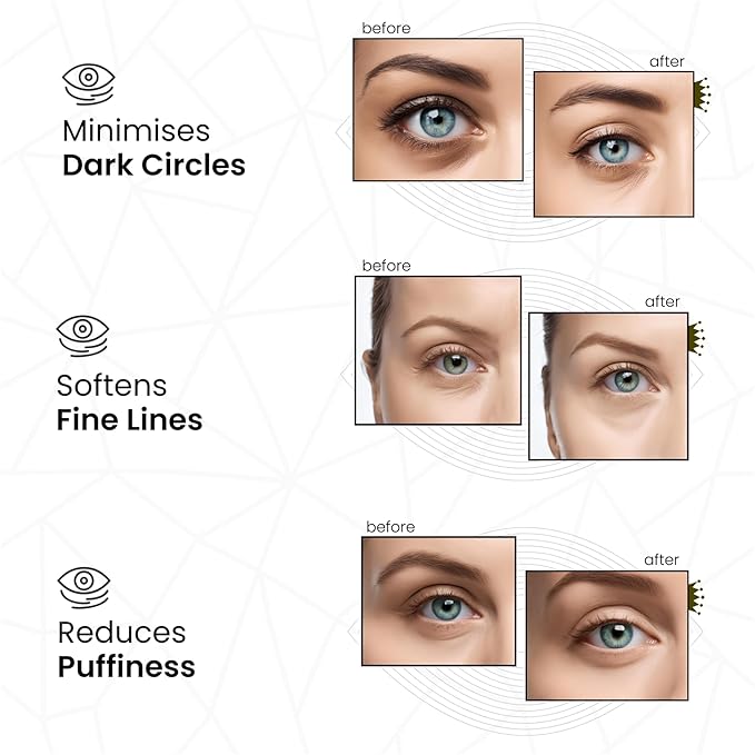 Pure Vegan Under Eye Patches, Helps Reduce Puffy Eyes & Dark Circles, Revitalise Dull Eye Masks - Nourishes, Renews, Soothes (Packets - 10 Pair)