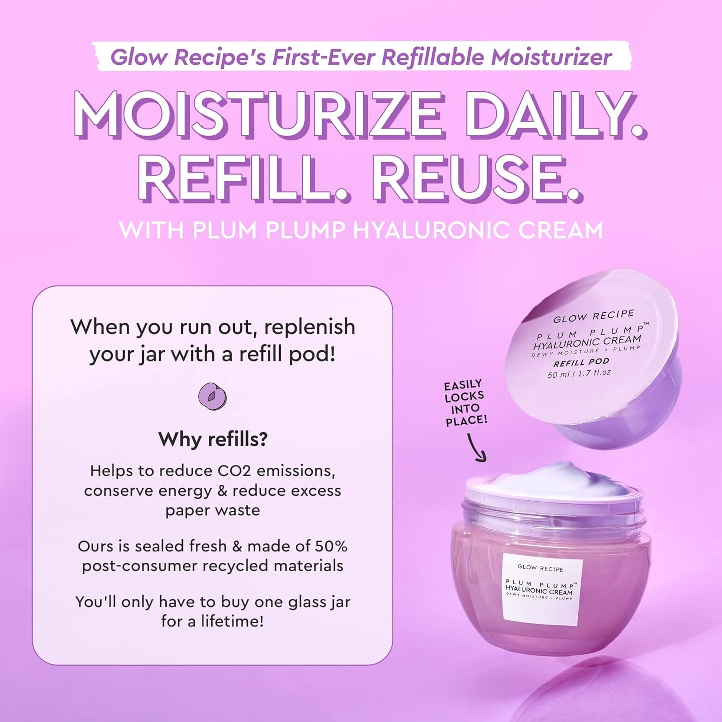 Hydrating Face Cream with Hyaluronic Acid & Peptides – Korean Moisturizer for Dry Skin, Fine Lines & Wrinkles (50ml)