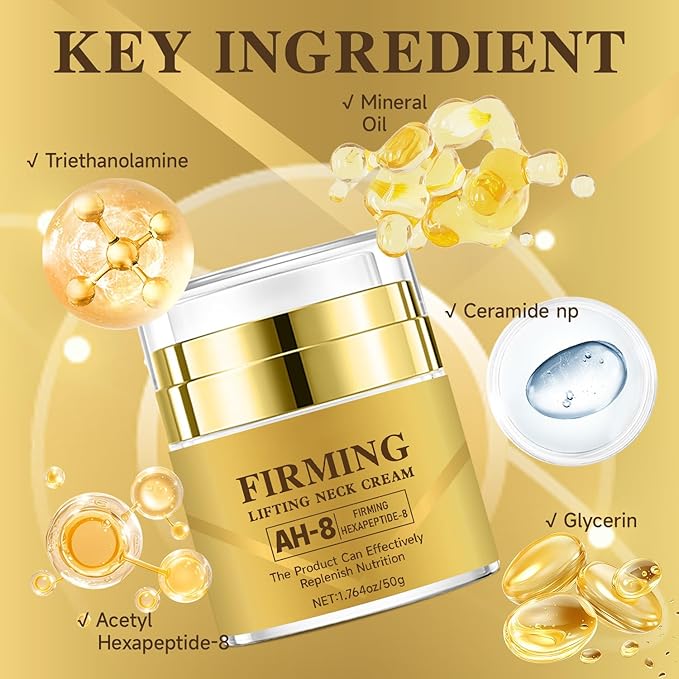 Neck Creams for Tightening and Firming, Anti-Aging Moisturizer Skin Tightening Cream for Face, Neck firming Cream with Retinol, Collagen, Hyaluronic Acid for Face lifting & Hydrating, 1.76 FL OZ