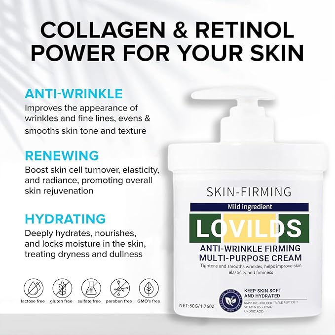 LOVILDS Skin Tightener, LOVILDS Skin Firming Cream, Skin Firming Rejuvenating Cream for All skin Types (2 Bottle)