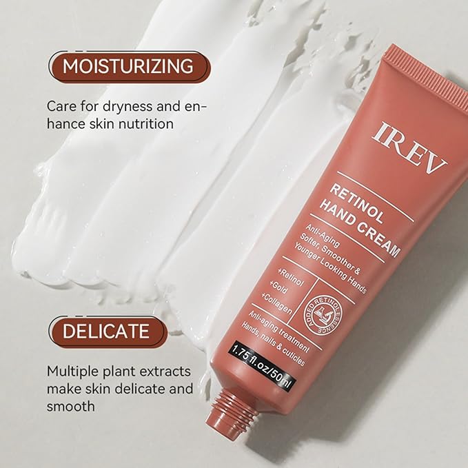 Retinol Hand Cream Firming Anti-Aging Hand Lotion with Collagen, Retinol Moisturizer for Aging & Dry Cracked Hands, Care & Protects Skin, Nails & Cuticles