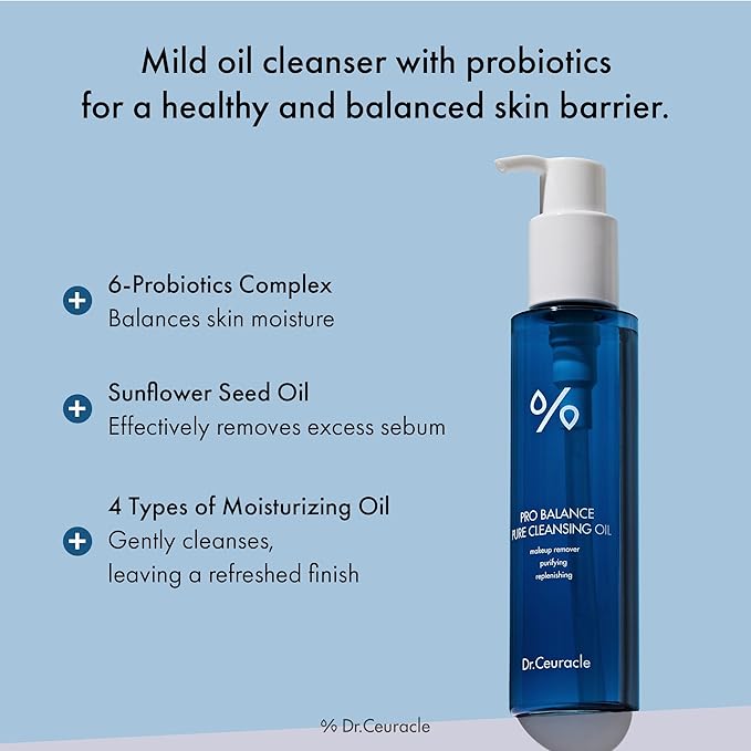 Dr.Ceuracle Pro Balance Cleanser Duo Set (Cleansing Oil & Foam) - Hydrating pH Balanced Daily Facial Wash for All Skin Types