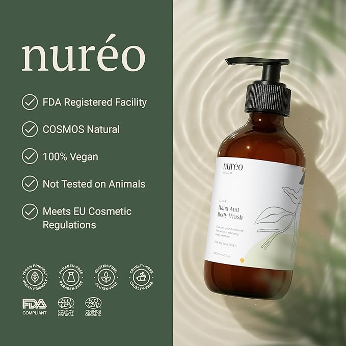 Peppermint & Cedarwood Body Wash โ Natural Moisturizing Hand & Body Wash with Betaine & Fruit Extract, Vegan & COSMOS Certified, Hydrating Shower Gel for Men & Women (490ml)