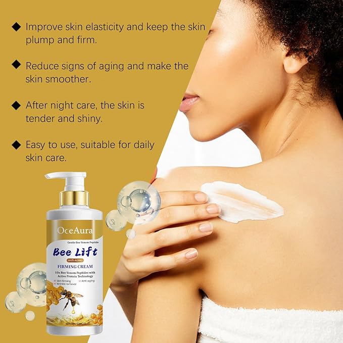 Bee Lift Anti-Aging Firming Cream, Bee Venom Cream, Wrinkle Removal & Firming, Moisturizing, Lifting & Recovery - All Skin Types - Anti-Aging Bee Venom Cream, 3.38 Fl.oz