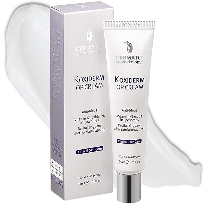 Vitamin K1 Oxiderm Cream Minimizing Appearance of Old and New Scars, Dark Eye Circles, Bruises, Varicose Veins, Purpura and Redness 1.01Oz