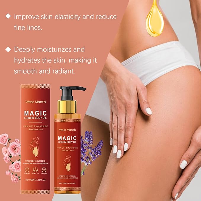 2 Pcs Magic Body Firming Oil, Hydrating and Firming Skin,Lightweight & Non-Greasy for Women Full Body Use.