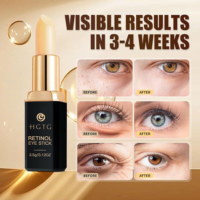 Retinol Eye Stick, Retinol Eye Cream, Anti-Aging Eye Cream for Wrinkles, Dark Circles, Puffiness & Bags Reduces Fine Lines Under Eyes 3.5g