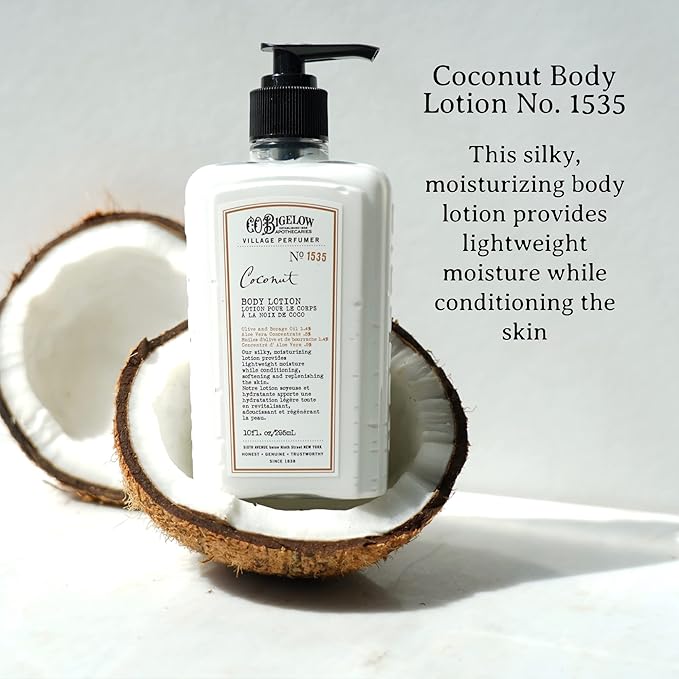 C.O. Bigelow Coconut Apothecary Duo Hand Care Gift Set, Hand Wash & Body Lotion, Liquid Soap & Moisturizing Lotion, Set of 2, 10 Fl Oz