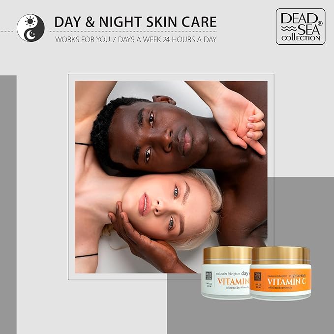 Dead Sea Collection Night Cream for Face with Vitamin C, Dead Sea Minerals, and Vitamin E – Anti Aging Nourishing Skin Care Moisturizer to Reduce Wrinkles (1.69 fl. oz)