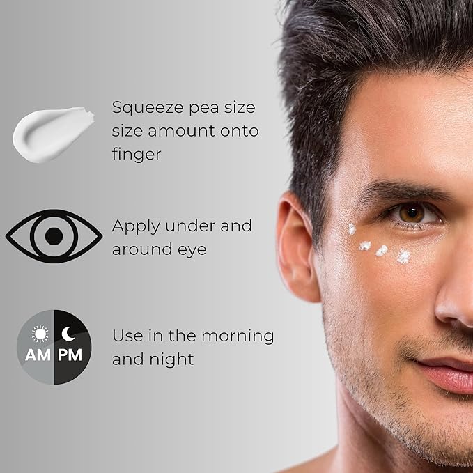 ATWATER Men's Eye Cream, Anti-Aging Under Eye Treatment for Dark Circles, Puffiness and Fine Lines, Hydrating Face Moisturizer for Men - 0.5 oz