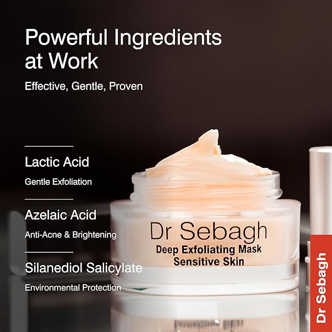 Deep Exfoliating Mask (1.7 fl oz) | Formulated For More Sensitive Skin | Enhanced with Azelaic Acid & Lactic Acid | Hydrate, Exfoliate & Rejuvenate | Minimises Appearance of Facial Lines