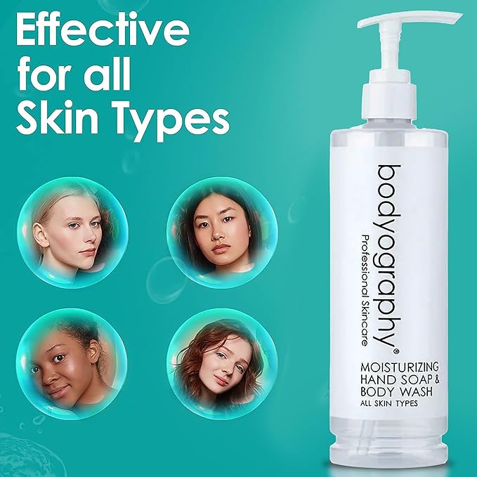 Bodyography Blanc Pump Bottle Body Wash & Hand Soap - Body Care Deep Moisture for Dry Skin