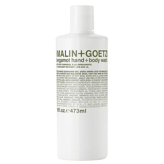 Malin + Goetz Essential Bergamot Purifying, Hydrating Hand + Body Wash, Natural Ingredients for All Skin Types, Soap for Sensitive, Dry Skin, No Stripping, Irritation, 16 Fl Oz