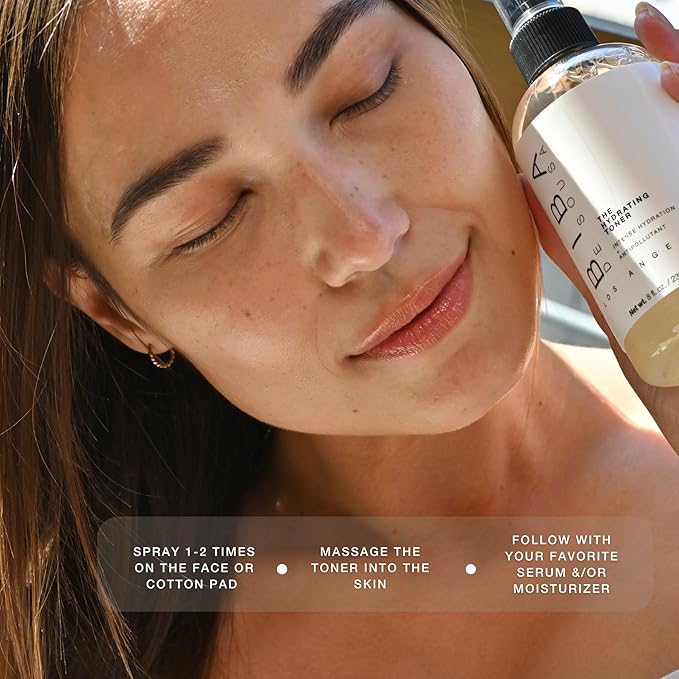 BIBA DE SOUSA The Hydrating Toner with Phospholipids - Intense Hydration & Anti Pollutant - Makeup Setting Spray - for All Skin Types and Tones (8oz)