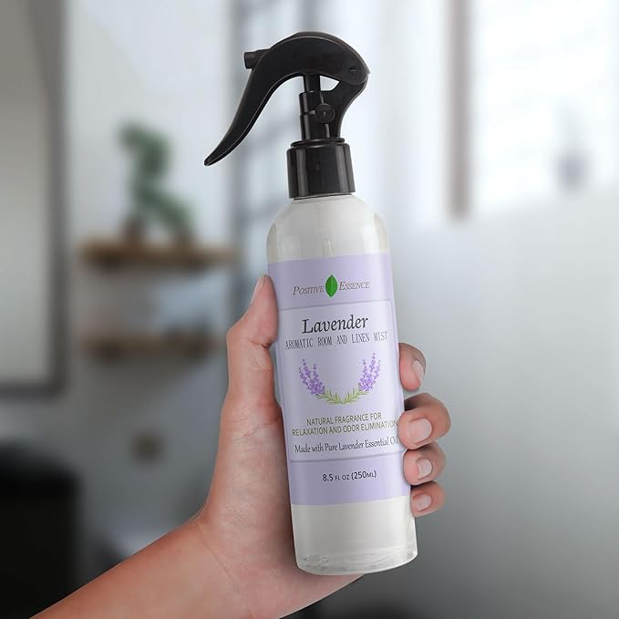 Lavender Room Spray, Linen Freshener Made with Pure Lavender Essential Oil, Natural Pillow Spray, Relaxing Home Fragrance, Sleep Spray, and Bathroom Spray (8.5 fl oz)