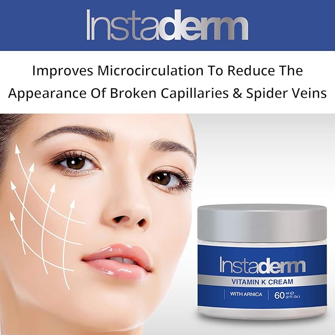 Vitamin K Cream- Bruise Healing Formula with Arnica. Dark Spot Moisturizer for Bruising, Spider Veins & Broken Capillaries. Repair Under Eye Dark Circles, & Puffiness.