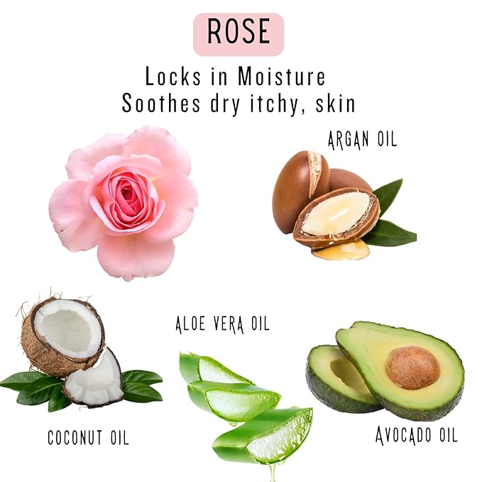 ROSE Natural Body Wash for Women Sulfate Free, Dye Free, with Naturally Derived Ingredients, Hydrating, Gentle Cleaning for Dry and Sensitive Skin 16oz