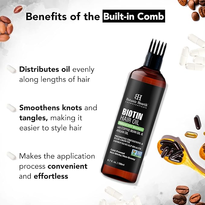 Botanic Hearth Biotin Oil For Hair Growth (6.7 fl oz)| Nourishing And Strengthening Hair Treatment For Thicker, Healthier|Looking Hair | Paraben Free | Suitable For All Hair Types