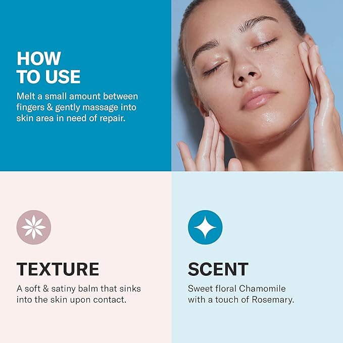 ODACITE Skin Care - Face Moisturizer - Le-Blue Balm Repair Balm, Blue Chamomile & Shea Butter - Multipurpose Anti-Aging for Soft, Healthy & Nourished Skin - Mature, Dry or Sensitive Skin